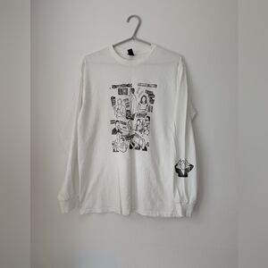 The Office Dinner Party Print LongSleeve Shirt Size Medium. Black On White.